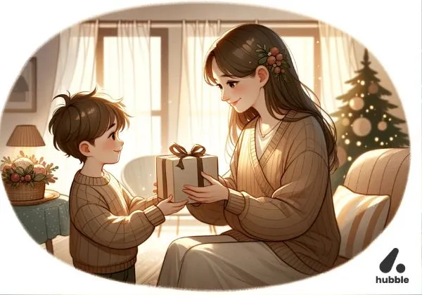 Mother and Child sharing a joyful moment with Birthday Gifts