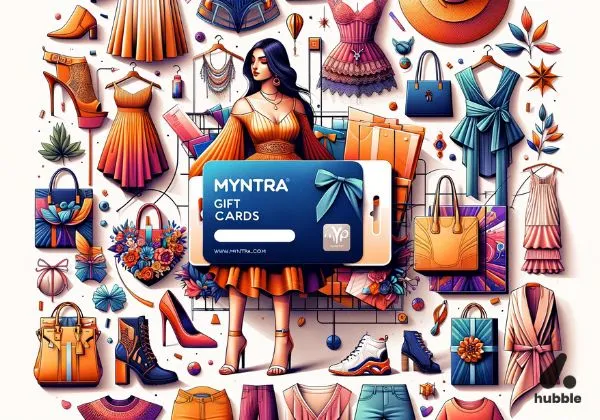 Stylish individual showcasing a collection of Myntra gift cards.